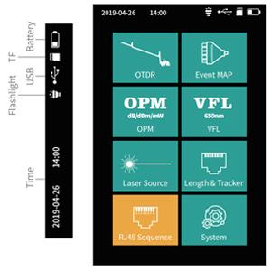 1310/1550nm SM диапазон испытаний 5m-60Km Mini OTDR 9 в 1 тестер с адаптером APC UPC SC/FC/ST/LC 1