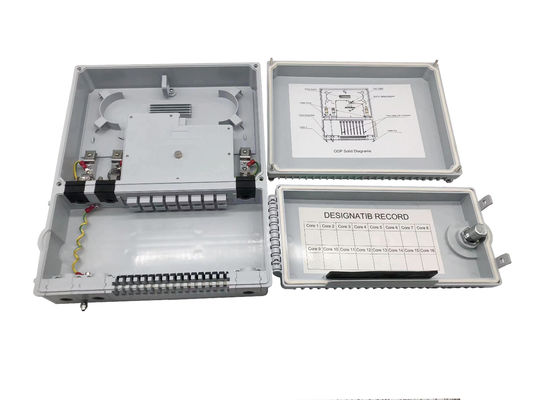 Купить 16 портов FTTH 1*8 PLC Splitter оптический распределительный ящик IP65 Индонезия Телеком 2 двери Серый Производство в сети