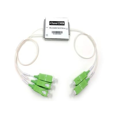 Купить 4CH 1270 1290 1310 1330nm CWDM модуль 1 × 4 с SC APC,00,9 мм Белая лузная трубка,0.5M Производство в сети