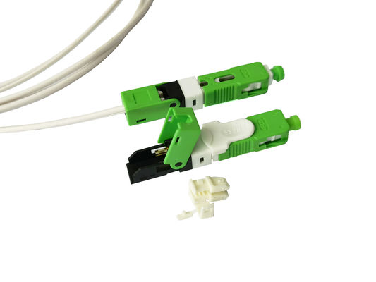 Купить Соединитель FTTH быстрого собрания поля SC APC ESC250D механический на кабель падения 2*3mm зеленое Производство в сети