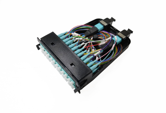 Купить 12 24 кабеля пластиковых OM3 10G волокон MPO MTP Aqua кассеты мужских мультимодных Производство в сети