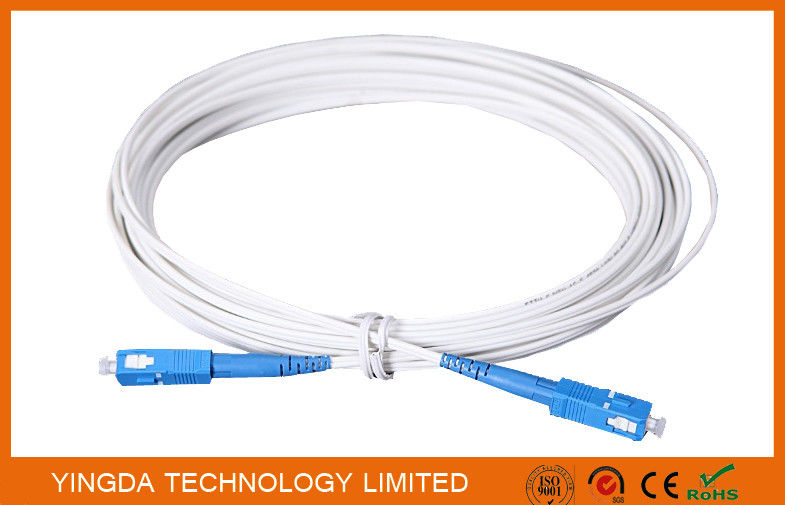 Крытый гибкий провод 3M оптического волокна FTTH с член прочностью разъемов FRP SC/UPC