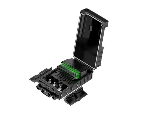 Фабрика оптических волокон NAP Caja De Terminal 36 ядер Ftth Fiber Optic Splitter Box FAT Black ABS PC