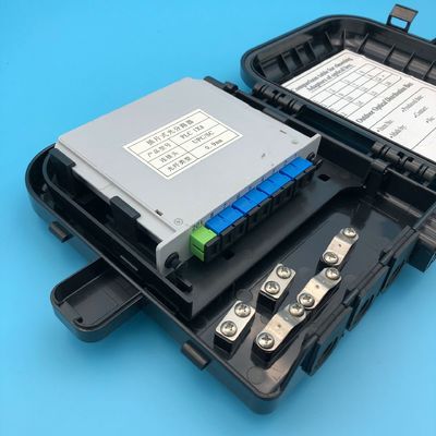 FDB0208B Коробка для окончания волоконно-оптического оборудования для наружных применений с 2 отверстиями для ввода кабеля и 8 адаптерами SC